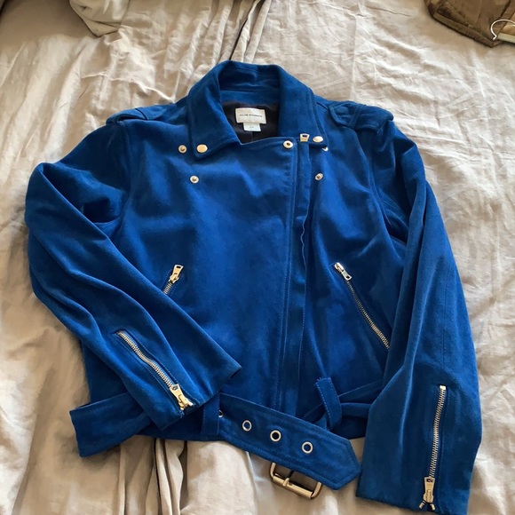 Club Monaco Blue Suede Moto - Picture 4 of 11